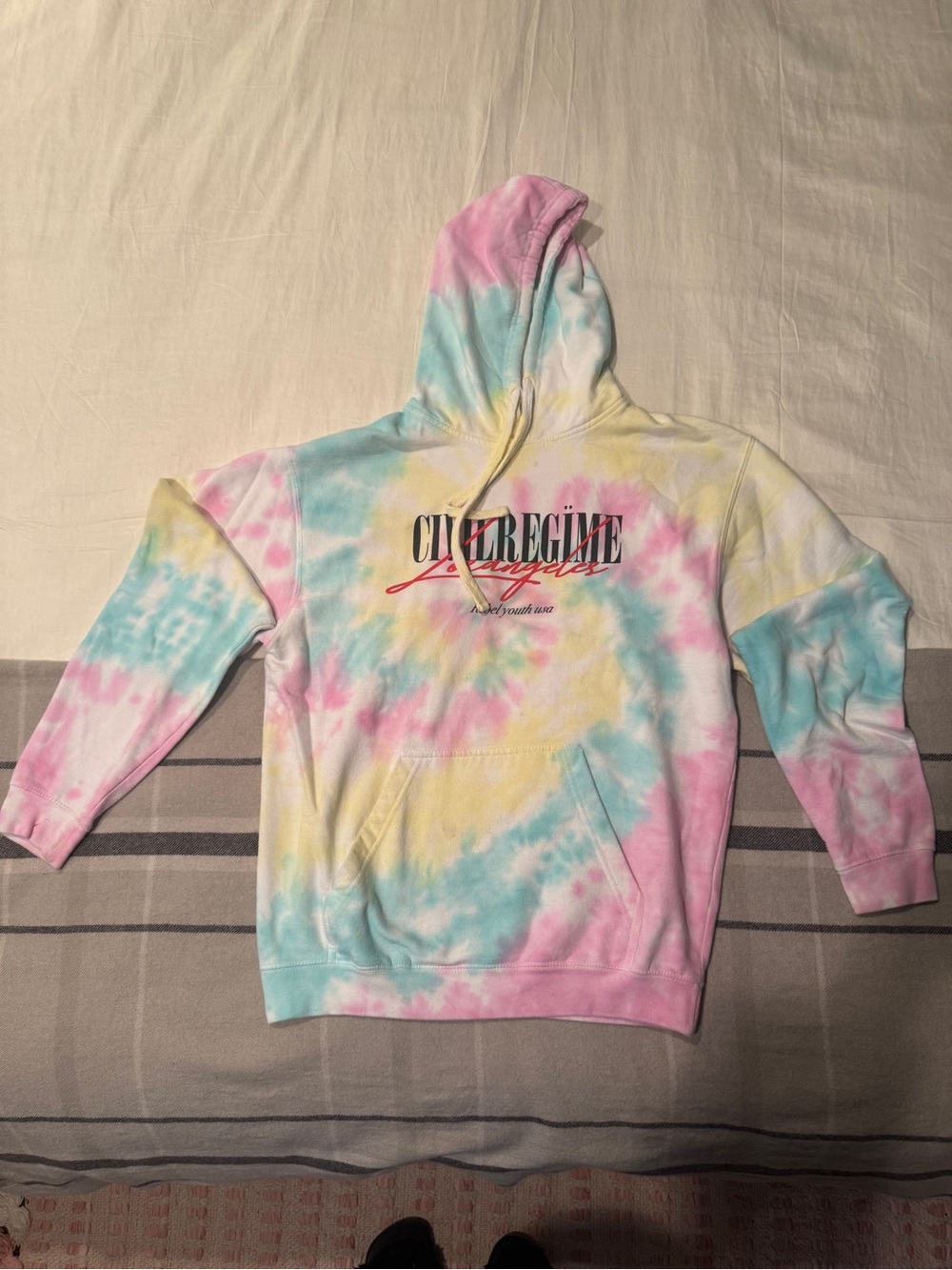 Cirregione Signature Pastel Tie-Dye Hoodie in Pink, Blue & Yellow